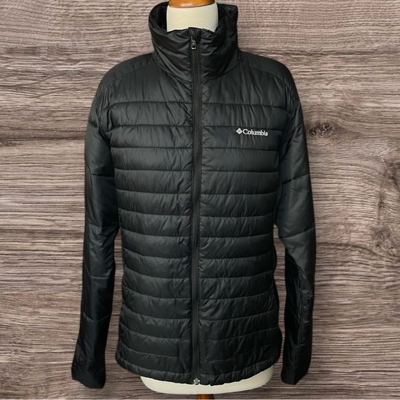 Columbia Powder Pillow Hybrid Black Water Resistant Zip-Up Jacket Size Large - Picture 11 of 16